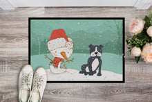 Load image into Gallery viewer, Black Staffie Snowman Christmas Doormat - 18x27 Decorative Floor Mat – Indoor/Outdoor Rug with Artistic Flair CK2075MAT