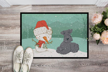 Load image into Gallery viewer, Lakeland Terrier Snowman Christmas Doormat - 24x36 Decorative Floor Mat – Indoor/Outdoor Rug with Artistic Flair CK2077JMAT