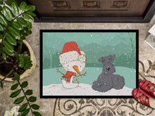 Load image into Gallery viewer, Lakeland Terrier Snowman Christmas Doormat - 24x36 Decorative Floor Mat – Indoor/Outdoor Rug with Artistic Flair CK2077JMAT