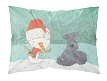 Load image into Gallery viewer, Lakeland Terrier Snowman Christmas  Standard Pillowcase – Artistic Decorative Front, White Back CK2077PILLOWCASE
