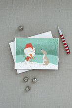 Load image into Gallery viewer, Whippet Snowman Christmas Greeting Cards -  Blank Note Cards – 8-Pack of Artist-Designed Cards with Envelopes