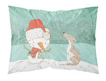 Load image into Gallery viewer, Whippet Snowman Christmas  Standard Pillowcase – Artistic Decorative Front, White Back CK2079PILLOWCASE