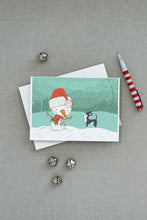 Load image into Gallery viewer, Black Chihuahua Snowman Christmas Greeting Cards -  Blank Note Cards – 8-Pack of Artist-Designed Cards with Envelopes