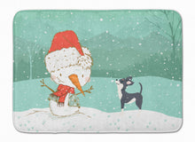 Load image into Gallery viewer, Black Chihuahua Snowman Christmas Machine Washable Memory Foam Mat CK2080RUG