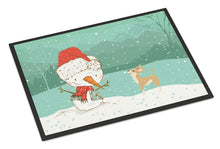 Load image into Gallery viewer, Tan Chihuahua Snowman Christmas Doormat - 18x27 Decorative Floor Mat – Indoor/Outdoor Rug with Artistic Flair CK2081MAT