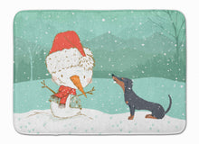Load image into Gallery viewer, Black Tan Dachshund Snowman Christmas Machine Washable Memory Foam Mat CK2083RUG
