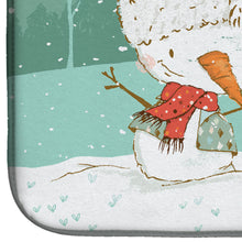 Load image into Gallery viewer, Red Dachshund Snowman Christmas Dish Drying Mat – Absorbent, Artistic Kitchen Essentials CK2084DDM