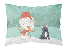 Load image into Gallery viewer, Black French Bulldog Snowman Christmas  Standard Pillowcase – Artistic Decorative Front, White Back CK2085PILLOWCASE