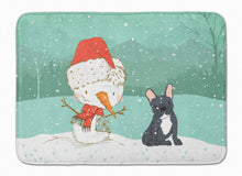 Load image into Gallery viewer, Black French Bulldog Snowman Christmas Machine Washable Memory Foam Mat CK2085RUG