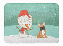 Load image into Gallery viewer, Fawn French Bulldog Snowman Christmas Machine Washable Memory Foam Mat CK2086RUG