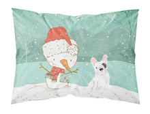 Load image into Gallery viewer, Piebald French Bulldog Snowman Christmas  Standard Pillowcase – Artistic Decorative Front, White Back CK2087PILLOWCASE
