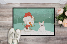 Load image into Gallery viewer, White French Bulldog Snowman Christmas Doormat - 18x27 Decorative Floor Mat – Indoor/Outdoor Rug with Artistic Flair CK2088MAT