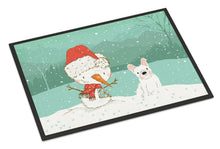 Load image into Gallery viewer, White French Bulldog Snowman Christmas Doormat - 18x27 Decorative Floor Mat – Indoor/Outdoor Rug with Artistic Flair CK2088MAT
