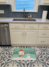 Load image into Gallery viewer, White French Bulldog Snowman Christmas Machine Washable Memory Foam Mat CK2088RUG