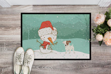 Load image into Gallery viewer, Jack Russell Terrier Snowman Christmas Doormat - 24x36 Decorative Floor Mat – Indoor/Outdoor Rug with Artistic Flair CK2090JMAT