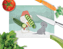 Load image into Gallery viewer, Black Maltese Snowman Christmas Glass Cutting Boards – Durable, Decorative Kitchen Art Large CK2092LCB
