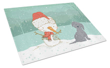 Load image into Gallery viewer, Black Maltese Snowman Christmas Glass Cutting Boards – Durable, Decorative Kitchen Art Large CK2092LCB