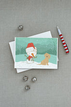 Load image into Gallery viewer, Brown Maltese Snowman Christmas Greeting Cards -  Blank Note Cards – 8-Pack of Artist-Designed Cards with Envelopes