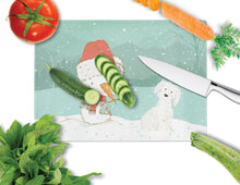 Load image into Gallery viewer, Maltese Snowman Christmas Glass Cutting Boards – Durable, Decorative Kitchen Art Large CK2094LCB