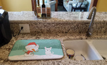 Load image into Gallery viewer, Westie Terrier Snowman Christmas Dish Drying Mat – Absorbent, Artistic Kitchen Essentials CK2097DDM