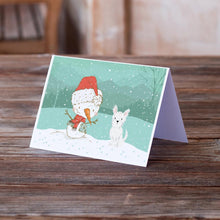 Load image into Gallery viewer, Westie Terrier Snowman Christmas Greeting Cards -  Blank Note Cards – 8-Pack of Artist-Designed Cards with Envelopes