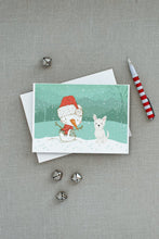 Load image into Gallery viewer, Westie Terrier Snowman Christmas Greeting Cards -  Blank Note Cards – 8-Pack of Artist-Designed Cards with Envelopes