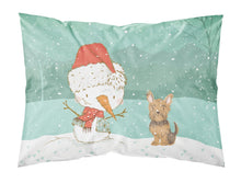 Load image into Gallery viewer, Yorkie Cropped Ears Snowman Christmas  Standard Pillowcase – Artistic Decorative Front, White Back CK2098PILLOWCASE