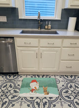 Load image into Gallery viewer, Yorkie Cropped Ears Snowman Christmas Machine Washable Memory Foam Mat CK2098RUG
