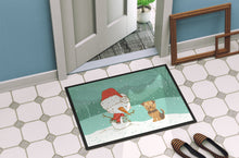 Load image into Gallery viewer, Yorkie Natural Ears Snowman Christmas Doormat - 18x27 Decorative Floor Mat – Indoor/Outdoor Rug with Artistic Flair CK2099MAT