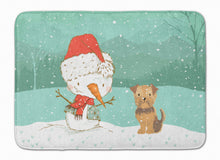 Load image into Gallery viewer, Yorkie Natural Ears Snowman Christmas Machine Washable Memory Foam Mat CK2099RUG
