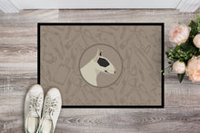 Load image into Gallery viewer, Black and White Bull Terrier In the Kitchen Doormat - 24x36 Decorative Floor Mat – Indoor/Outdoor Rug with Artistic Flair CK2174JMAT