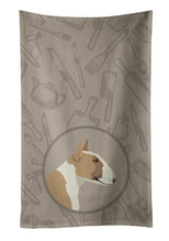 Load image into Gallery viewer, Fawn and White Bull Terrier In the Kitchen Kitchen Towel – Artistic Dish Towel for Everyday Use CK2175KTWL