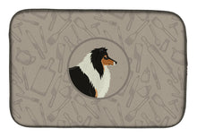 Load image into Gallery viewer, Collie In the Kitchen Dish Drying Mat – Absorbent, Artistic Kitchen Essentials CK2179DDM