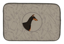 Load image into Gallery viewer, Doberman Pinscher In the Kitchen Dish Drying Mat – Absorbent, Artistic Kitchen Essentials CK2182DDM