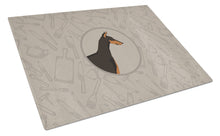 Load image into Gallery viewer, Doberman Pinscher In the Kitchen Glass Cutting Boards – Durable, Decorative Kitchen Art Large CK2182LCB