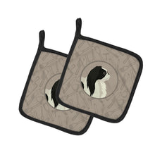 Load image into Gallery viewer, Japanese Chin In the Kitchen Pot Holders - Set of 2 - Heat-Resistant Kitchen Essentials CK2195PTHD