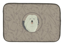 Load image into Gallery viewer, Old English Sheepdog In the Kitchen Dish Drying Mat – Absorbent, Artistic Kitchen Essentials CK2199DDM