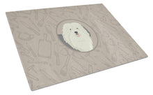 Load image into Gallery viewer, Old English Sheepdog In the Kitchen Glass Cutting Boards – Durable, Decorative Kitchen Art Large CK2199LCB