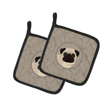 Load image into Gallery viewer, Pug In the Kitchen Pot Holders - Set of 2 - Heat-Resistant Kitchen Essentials CK2204PTHD