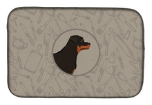 Load image into Gallery viewer, Rottweiler In the Kitchen Dish Drying Mat – Absorbent, Artistic Kitchen Essentials CK2205DDM