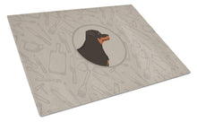 Load image into Gallery viewer, Rottweiler In the Kitchen Glass Cutting Boards – Durable, Decorative Kitchen Art Large CK2205LCB