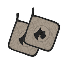 Load image into Gallery viewer, Scottish Terrier In the Kitchen Pot Holders - Set of 2 - Heat-Resistant Kitchen Essentials CK2207PTHD