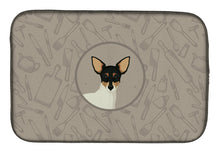 Load image into Gallery viewer, Toy Fox Terrier In the Kitchen Dish Drying Mat – Absorbent, Artistic Kitchen Essentials CK2214DDM