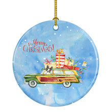Load image into Gallery viewer, Merry Christmas Boston Terrier Ornament - Round Ceramic Ornament – Artist-Designed Keepsake Decoration