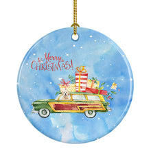 Load image into Gallery viewer, Merry Christmas Goldendoodle Ornament - Round Ceramic Ornament – Artist-Designed Keepsake Decoration