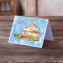 Load image into Gallery viewer, Merry Christmas Irish Wolfhound Greeting Cards -  Blank Note Cards – 8-Pack of Artist-Designed Cards with Envelopes