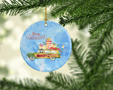 Load image into Gallery viewer, Merry Christmas Alaskan Malamute Ornament - Round Ceramic Ornament – Artist-Designed Keepsake Decoration