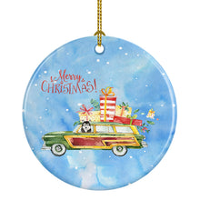 Load image into Gallery viewer, Merry Christmas Alaskan Malamute Ornament - Round Ceramic Ornament – Artist-Designed Keepsake Decoration