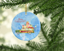 Load image into Gallery viewer, Merry Christmas Collie Ornament - Round Ceramic Ornament – Artist-Designed Keepsake Decoration