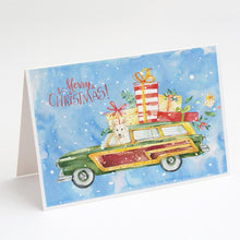 Load image into Gallery viewer, Merry Christmas White Collie Greeting Cards -  Blank Note Cards – 8-Pack of Artist-Designed Cards with Envelopes